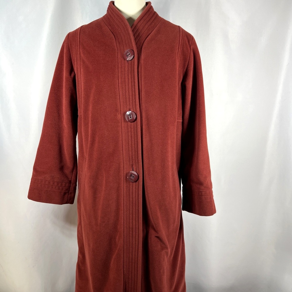 Rare Juli De Roma Women's Kajjmir Vegan Cashmere Burn Orange Overcoat Size‎ M